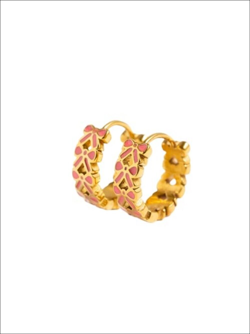 18K Gold Plated Endless Hoop Earrings Hypoallergenic Stainless Steel